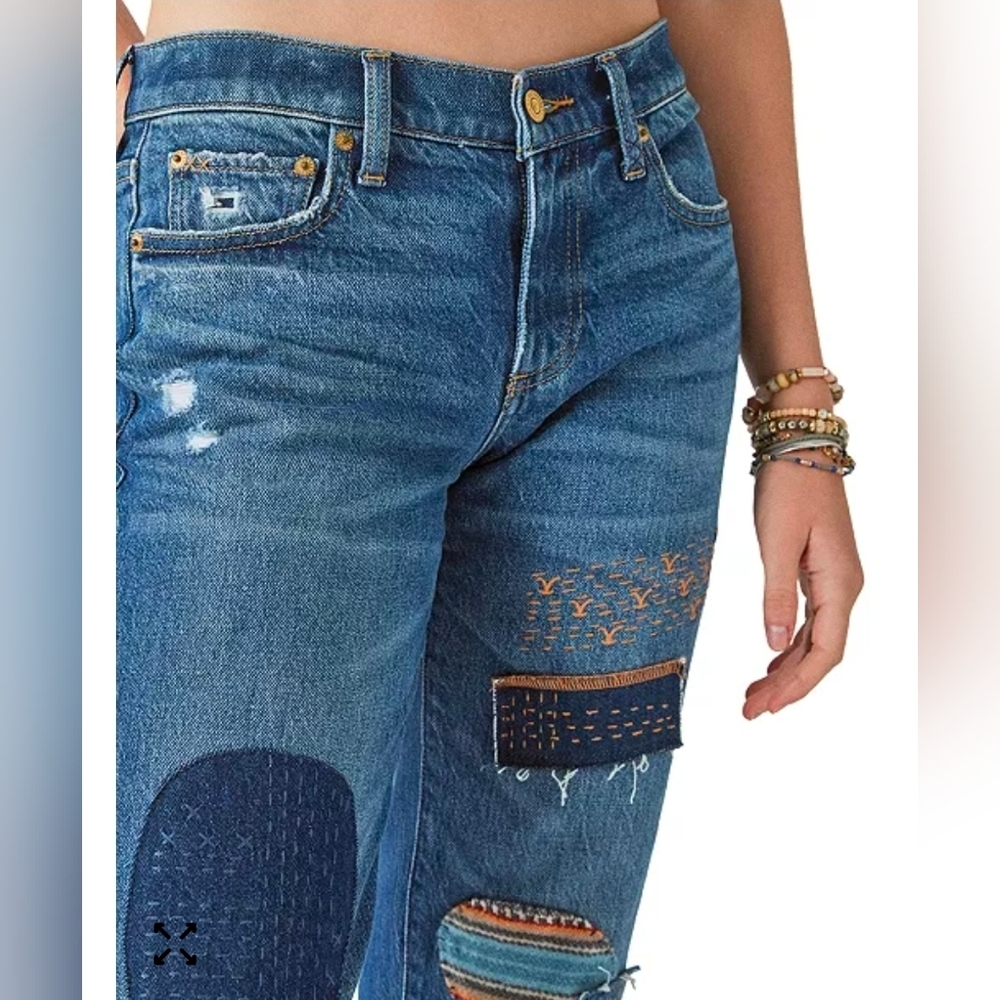 ❤️ LUCKY BRAND × YELLOWSTONE EASY RIDER BOOTCUT PATCHWORK JEANS, 8 (29) - Picture 3 of 16
